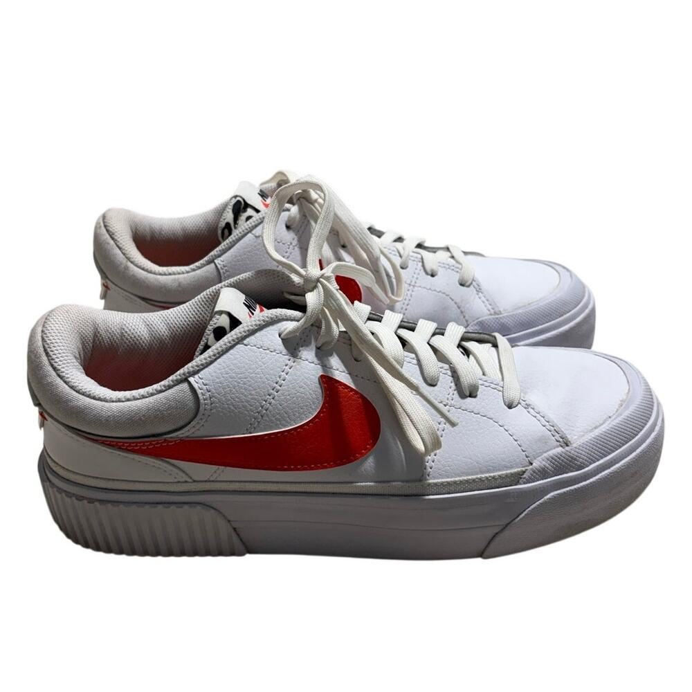 Nike Court Legacy Lift Sneakers Women's Size 10 Orange White Platform